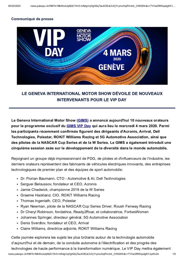 GIMS VIP Day – additional speakers announced