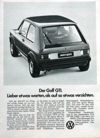 Werbung aus Deutschland fu╠êr VW Golf GTI